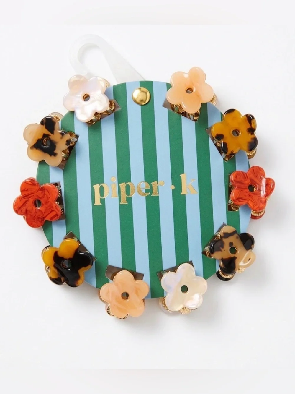 NWT ⚜️🤎⚜️ Piper K Flower Mini Hair Claw Clip Set of 10